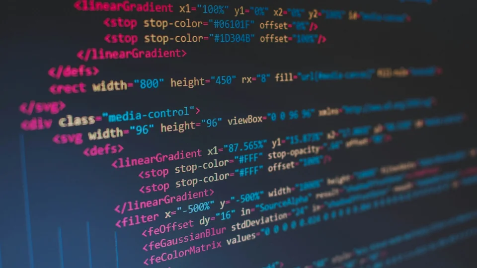 HTML and SVG markup on a screen