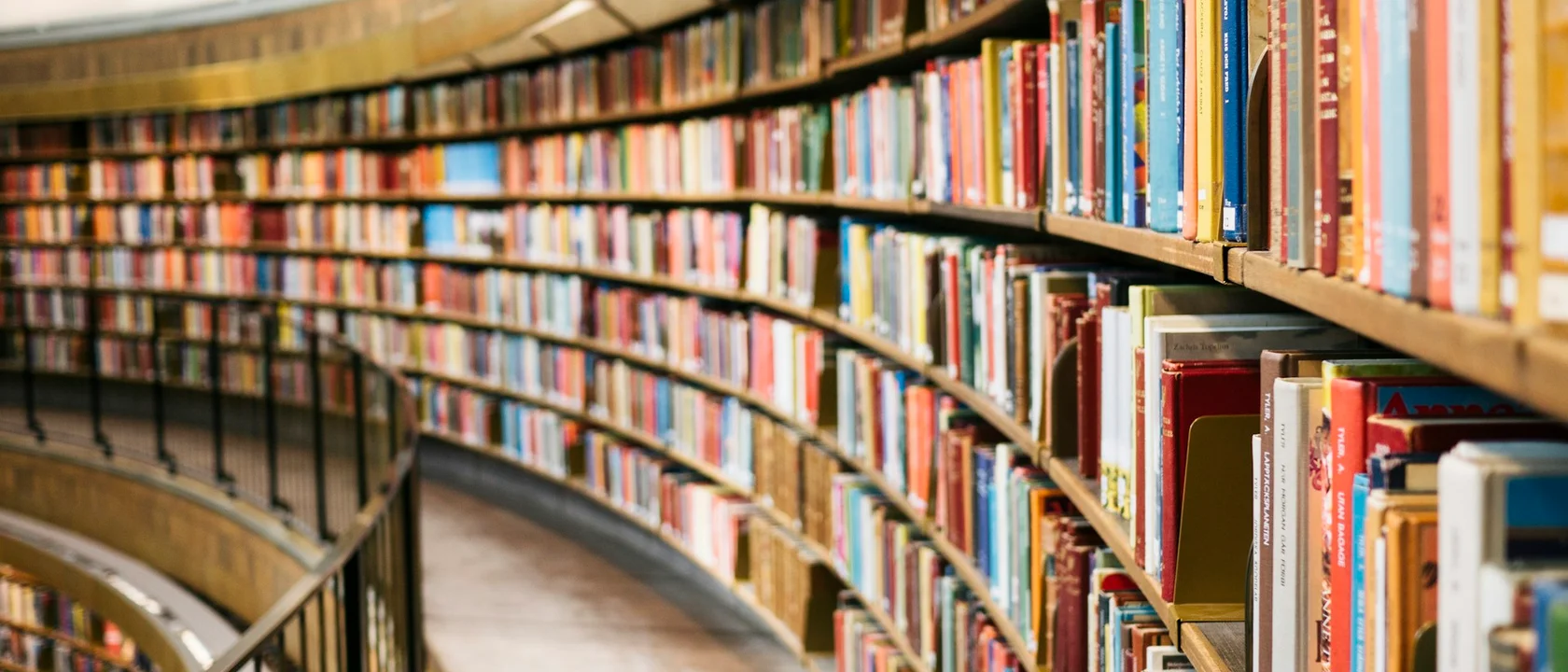 Library shelves filled with books